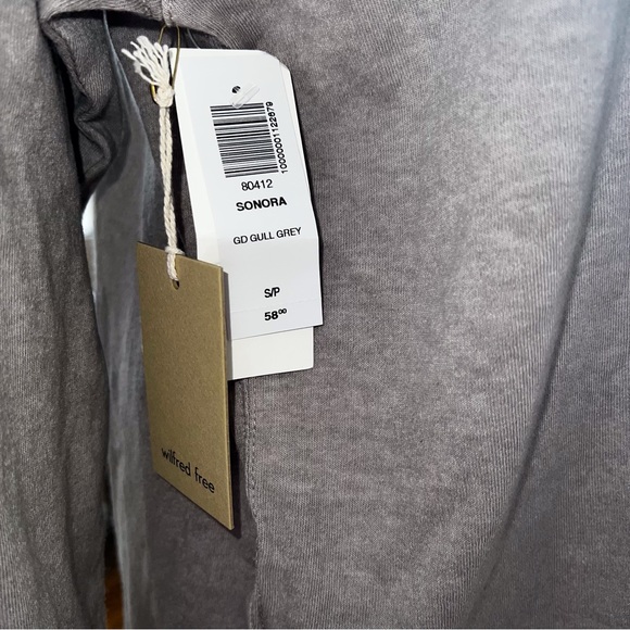 NWT Wilfred Free Sonora Cotton Long-sleeve Henley Shirt - Gd Gull Grey - Small - Picture 5 of 11